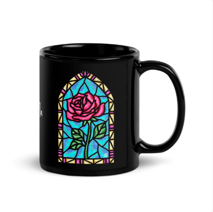 Personalized Magical Rose Black Glossy Mug