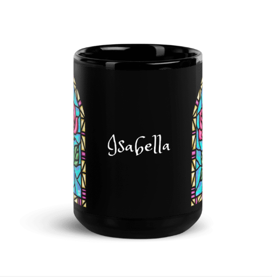Personalized Magical Rose Black Glossy Mug
