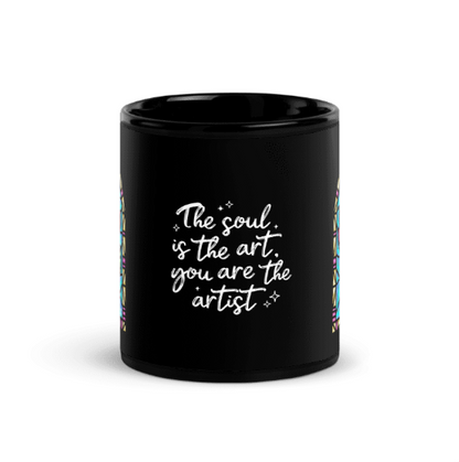 Magical Rose Black Glossy Mug with Quote
