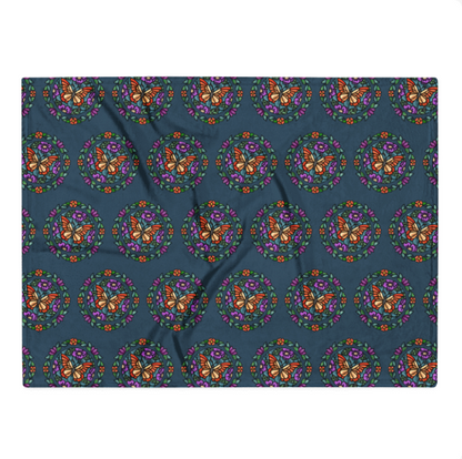 Butterfly Floral Throw Blanket