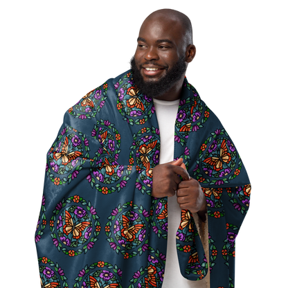 Butterfly Floral Sherpa blanket