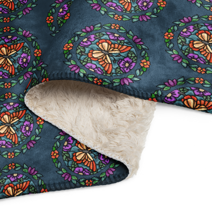 Butterfly Floral Sherpa blanket
