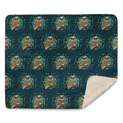 *Ollie the Owl Deep Teal Sherpa blanket